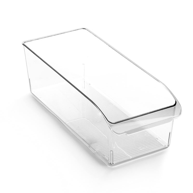 BINO | Plastic Storage Bins, Large | THE CURVE COLLECTION | Multi-Use Fridge / Freezer Organizer | Built-In Handle | BPA-Free | Pantry and Home Organization - Image 1